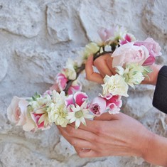 結婚式や成人式、イベントのヘアパーツ、髪飾り|花かんむり、生花1