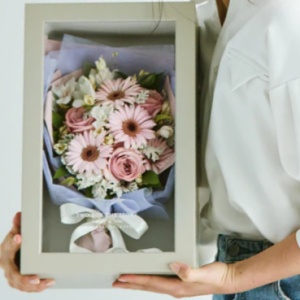 ドライフラワーで残すブーケ：グランデ白