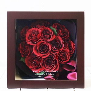 ドライフラワーで残すブーケ：立体薄茶