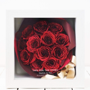 ドライフラワーで残すブーケ：立体白